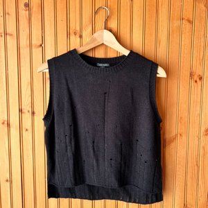 Wild Fable Distressed Sweater Vest Top